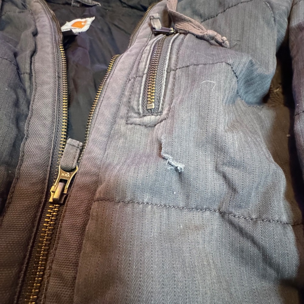 Discontinued Carhartt Women's Gray Gallatin Quilted Lined Hooded Jacket Sz Small - Picture 9 of 10